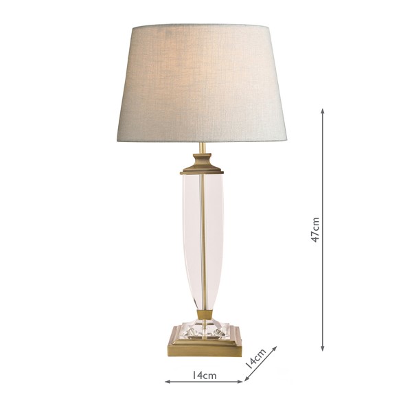 (image for) Laura Ashley Carson Large Table Lamp Antique Brass & Crystal Base Only